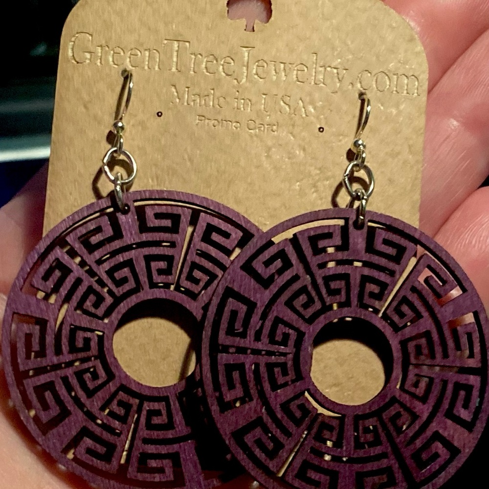 Purple Circular Dangling Earings